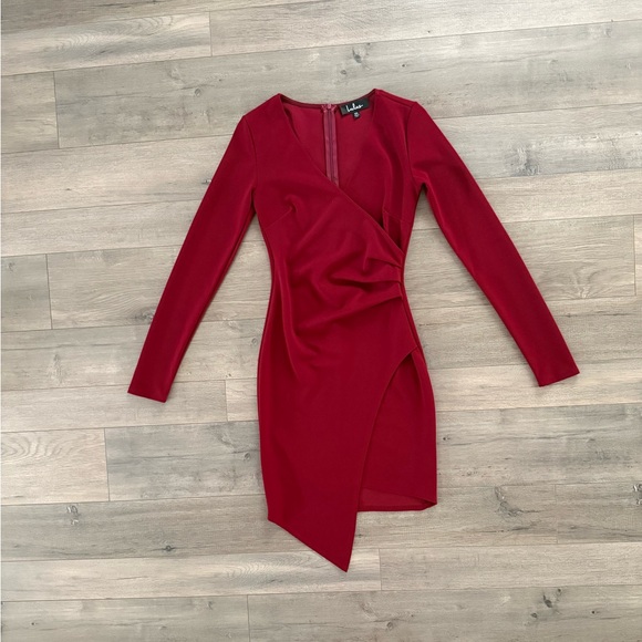 Lulu's Dark Red Long Sleeve Bodycon Dress - Picture 6 of 15